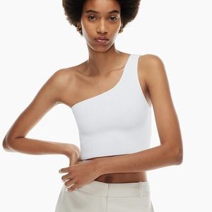 ARITZIA One-Shoulder Knit Top White XS